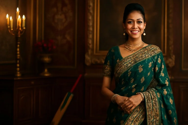 cb66 লেখিকা ডেস্কে বসে